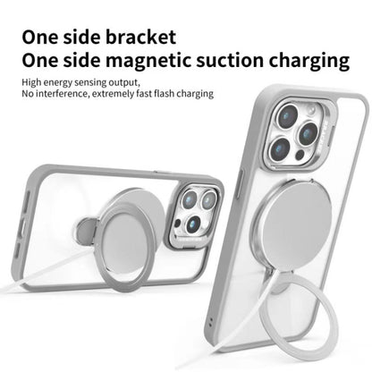 For iPhone 13 Pro Lens Protection & Ring Bracket MagSafe Phone Case(Orange) by buy2fix
