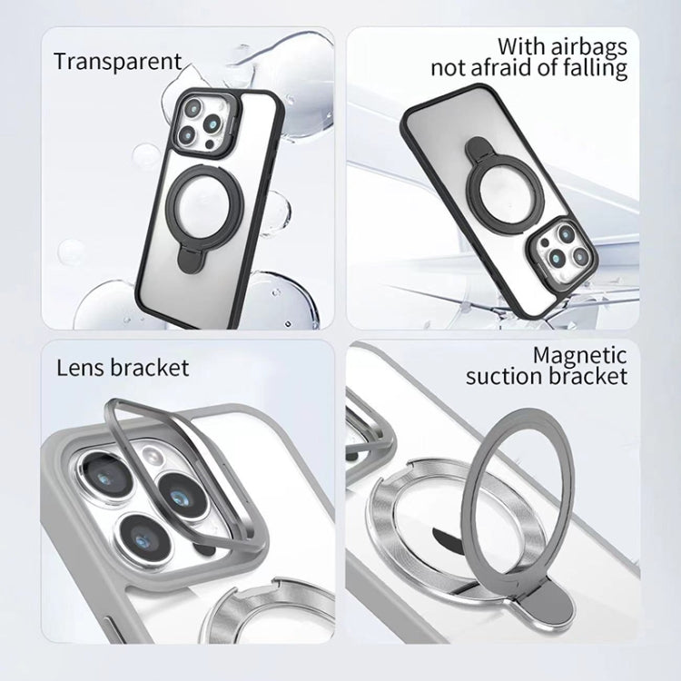 For iPhone 13 Lens Protection & Ring Bracket MagSafe Phone Case(Sierra Blue) by buy2fix