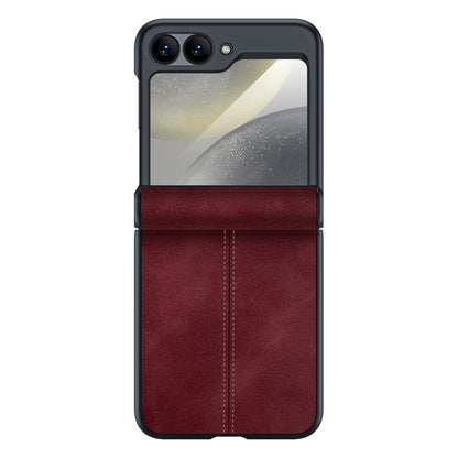 For Samsung Galaxy Z Flip6 Integrated Film Hinge Folding PU Phone Case(Red) - Galaxy Z Flip6 5G Cases by buy2fix | Online Shopping UK | buy2fix
