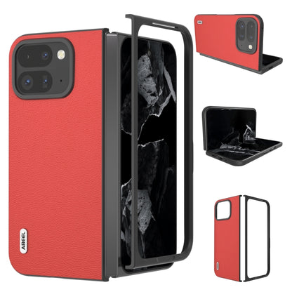 For Google Pixel 9 Pro Fold ABEEL Genuine Leather Luolai Series Phone Case(Red) by buy2fix