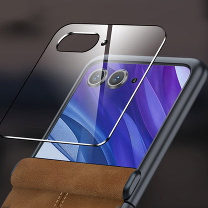 For Motorola Razr 50 Ultra Integrated Film Hinge Folding PU Phone Case(Black) by buy2fix