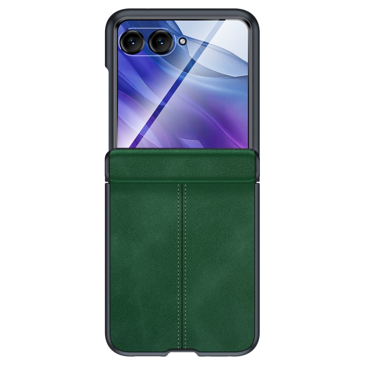 For Motorola Razr 50 Ultra Integrated Film Hinge Folding PU Phone Case(Green) by buy2fix