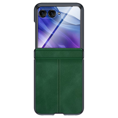 For Motorola Razr 50 Ultra Integrated Film Hinge Folding PU Phone Case(Green) by buy2fix