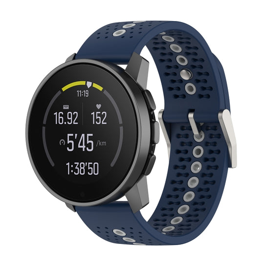For Suunto Run / Race S Colorful Hole Silicone Watch Band(Midnight Blue Grey)