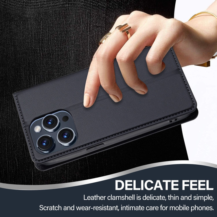 For iPhone 14 Pro LC.IMEEKE L1 Series Frosted Fine Texture PU Phone Case(Black) - iPhone 14 Pro Cases by LC.IMEEKE | Online Shopping UK | buy2fix