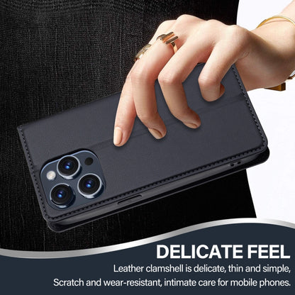 For iPhone 14 Pro LC.IMEEKE L1 Series Frosted Fine Texture PU Phone Case(Black) - iPhone 14 Pro Cases by LC.IMEEKE | Online Shopping UK | buy2fix