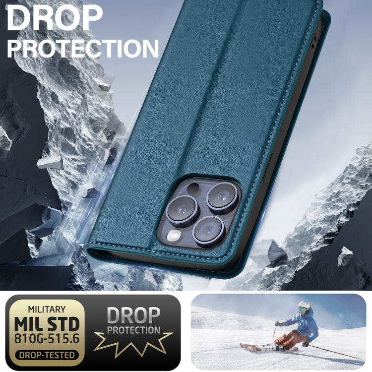 For iPhone 14 Pro LC.IMEEKE L1 Series Frosted Fine Texture PU Phone Case(Blue) - iPhone 14 Pro Cases by LC.IMEEKE | Online Shopping UK | buy2fix