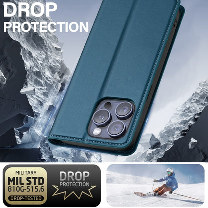 For iPhone 14 Pro LC.IMEEKE L1 Series Frosted Fine Texture PU Phone Case(Blue) - iPhone 14 Pro Cases by LC.IMEEKE | Online Shopping UK | buy2fix