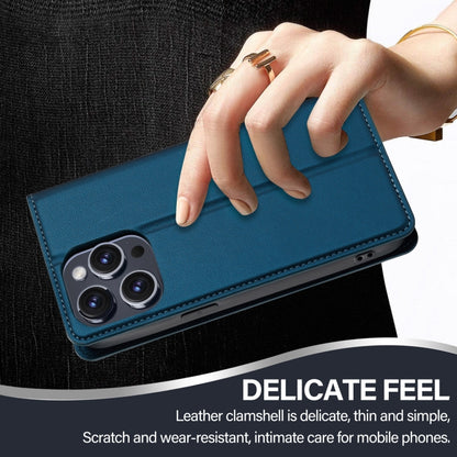 For iPhone 14 Pro LC.IMEEKE L1 Series Frosted Fine Texture PU Phone Case(Blue) - iPhone 14 Pro Cases by LC.IMEEKE | Online Shopping UK | buy2fix