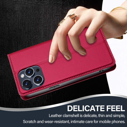 For iPhone 14 Pro LC.IMEEKE L1 Series Frosted Fine Texture PU Phone Case(Red) - iPhone 14 Pro Cases by LC.IMEEKE | Online Shopping UK | buy2fix