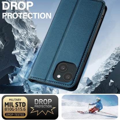 For iPhone 15 LC.IMEEKE L1 Series Frosted Fine Texture PU Phone Case(Blue) - iPhone 15 Cases by LC.IMEEKE | Online Shopping UK | buy2fix