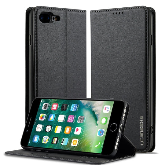 For iPhone 7 / 8 / SE 2020 LC.IMEEKE L1 Series Frosted Fine Texture PU Phone Case(Black)