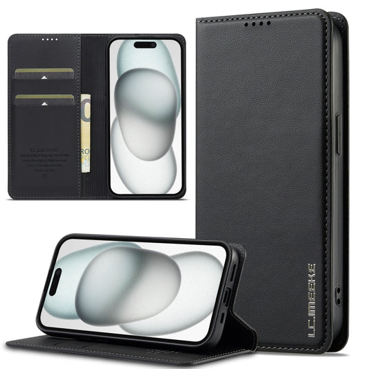 For iPhone 14 / 13 LC.IMEEKE L1 Series Frosted Fine Texture PU Phone Case(Black) - iPhone 13 Cases by LC.IMEEKE | Online Shopping UK | buy2fix