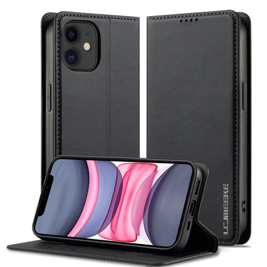 For iPhone 11 LC.IMEEKE L1 Series Frosted Fine Texture PU Phone Case(Black) - iPhone 11 Cases by LC.IMEEKE | Online Shopping UK | buy2fix
