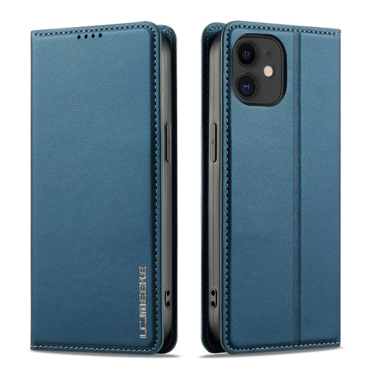 For iPhone 11 LC.IMEEKE L1 Series Frosted Fine Texture PU Phone Case(Blue) - iPhone 11 Cases by LC.IMEEKE | Online Shopping UK | buy2fix