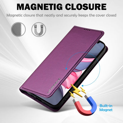 For iPhone 11 LC.IMEEKE L1 Series Frosted Fine Texture PU Phone Case(Purple) - iPhone 11 Cases by LC.IMEEKE | Online Shopping UK | buy2fix