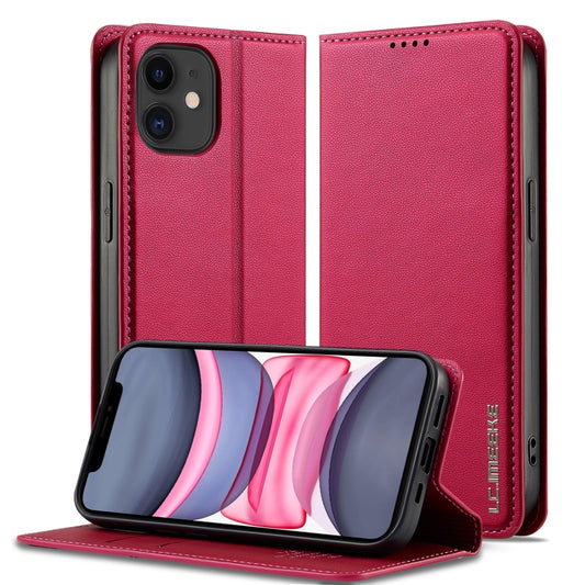 For iPhone 11 LC.IMEEKE L1 Series Frosted Fine Texture PU Phone Case(Red) - iPhone 11 Cases by LC.IMEEKE | Online Shopping UK | buy2fix