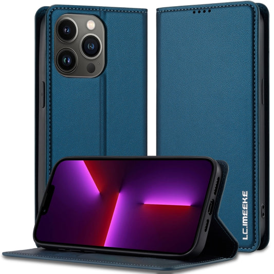 For iPhone 11 Pro LC.IMEEKE L1 Series Frosted Fine Texture PU Phone Case(Blue) - iPhone 11 Pro Cases by LC.IMEEKE | Online Shopping UK | buy2fix