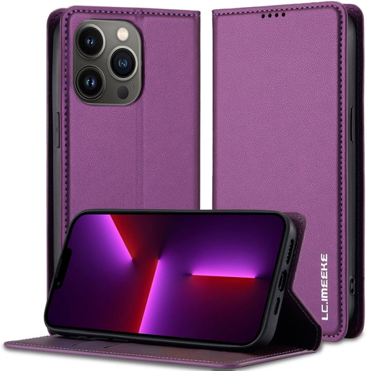 For iPhone 11 Pro LC.IMEEKE L1 Series Frosted Fine Texture PU Phone Case(Purple) - iPhone 11 Pro Cases by LC.IMEEKE | Online Shopping UK | buy2fix