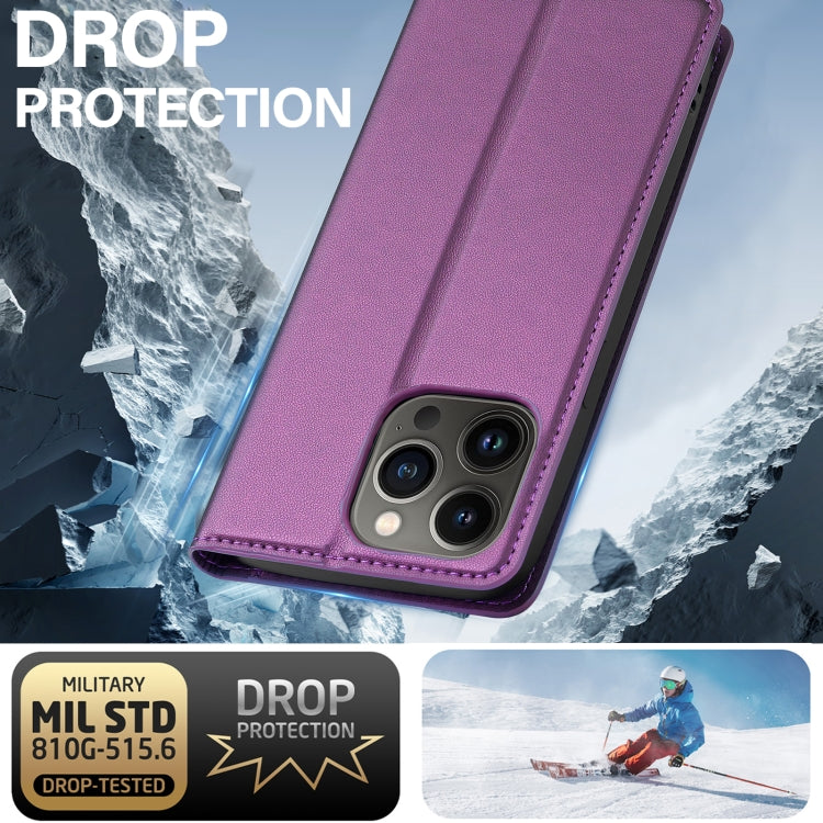 For iPhone 11 Pro LC.IMEEKE L1 Series Frosted Fine Texture PU Phone Case(Purple) - iPhone 11 Pro Cases by LC.IMEEKE | Online Shopping UK | buy2fix