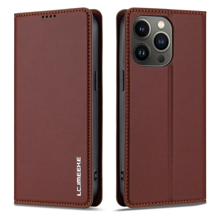 For iPhone 11 Pro Max LC.IMEEKE L1 Series Frosted Fine Texture PU Phone Case(Brown) - iPhone 11 Pro Max Cases by LC.IMEEKE | Online Shopping UK | buy2fix
