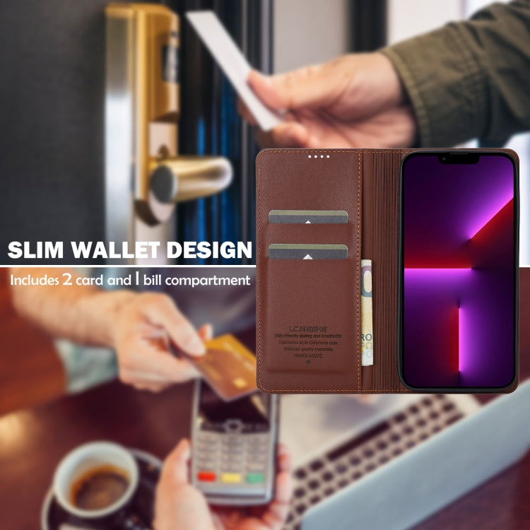 For iPhone 11 Pro Max LC.IMEEKE L1 Series Frosted Fine Texture PU Phone Case(Brown) - iPhone 11 Pro Max Cases by LC.IMEEKE | Online Shopping UK | buy2fix