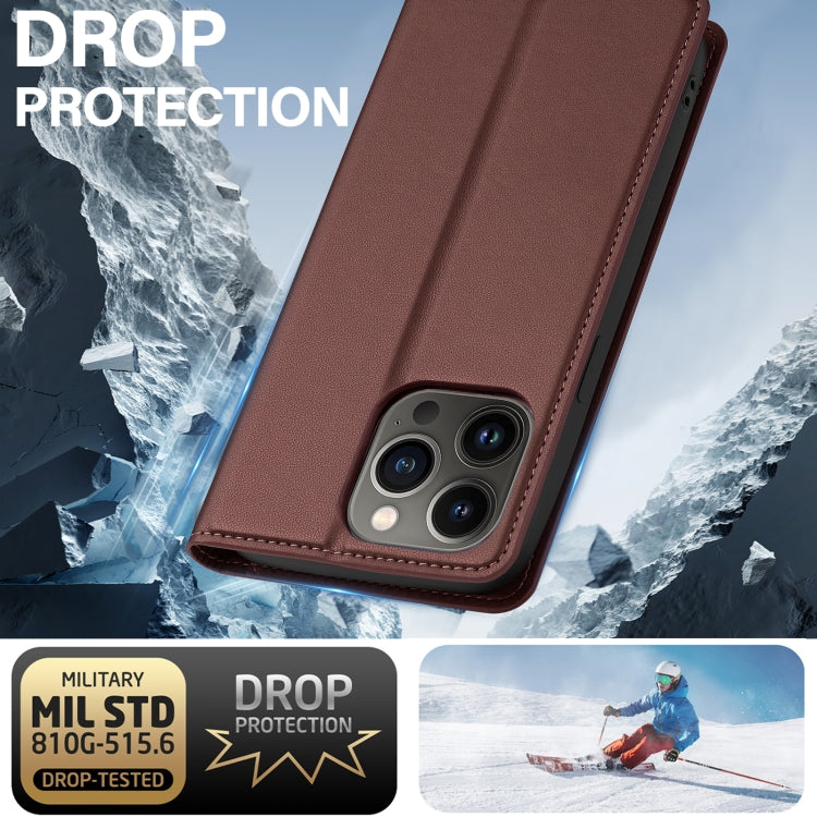 For iPhone 11 Pro Max LC.IMEEKE L1 Series Frosted Fine Texture PU Phone Case(Brown) - iPhone 11 Pro Max Cases by LC.IMEEKE | Online Shopping UK | buy2fix