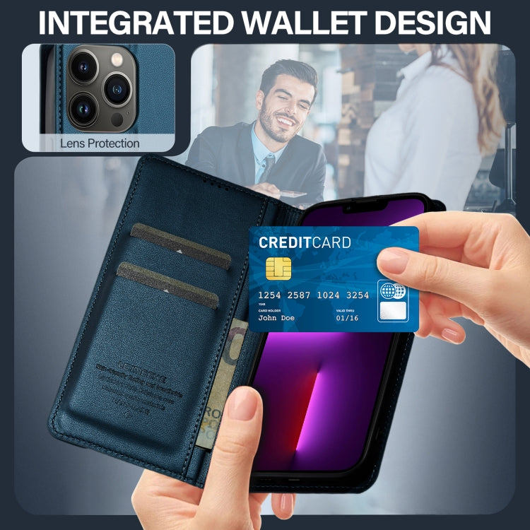 For iPhone 11 Pro Max LC.IMEEKE L1 Series Frosted Fine Texture PU Phone Case(Blue) - iPhone 11 Pro Max Cases by LC.IMEEKE | Online Shopping UK | buy2fix