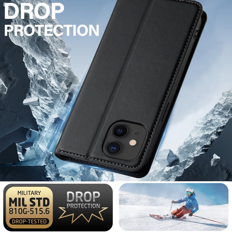 For iPhone 12 mini / 13 mini LC.IMEEKE L1 Series Frosted Fine Texture PU Phone Case(Black) - iPhone 12 mini Cases by LC.IMEEKE | Online Shopping UK | buy2fix