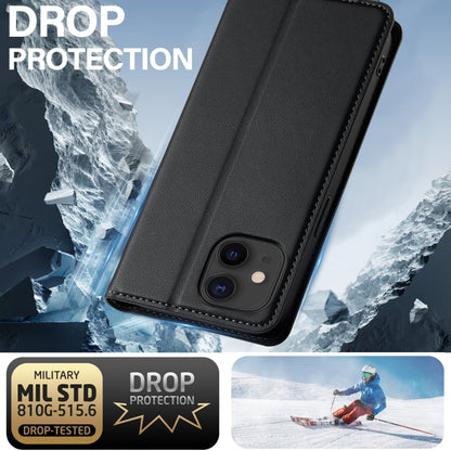 For iPhone 12 mini / 13 mini LC.IMEEKE L1 Series Frosted Fine Texture PU Phone Case(Black) - iPhone 12 mini Cases by LC.IMEEKE | Online Shopping UK | buy2fix
