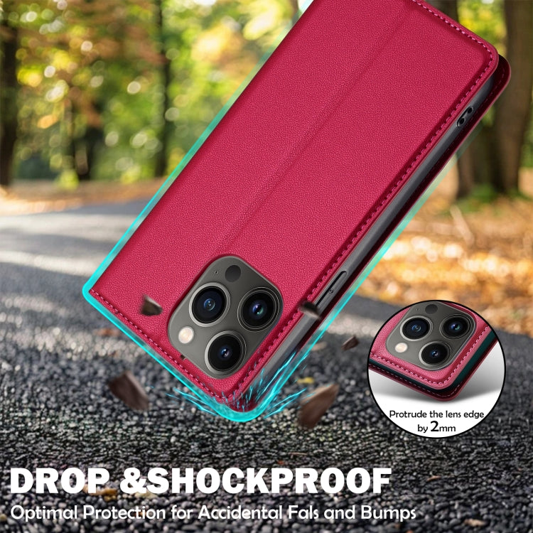 For iPhone 12 Pro Max LC.IMEEKE L1 Series Frosted Fine Texture PU Phone Case(Red) - iPhone 12 Pro Max Cases by LC.IMEEKE | Online Shopping UK | buy2fix