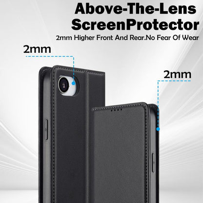 For iPhone 16e LC.IMEEKE L1 Series Frosted Fine Texture PU Phone Case(Black) - iPhone 16e Cases by LC.IMEEKE | Online Shopping UK | buy2fix