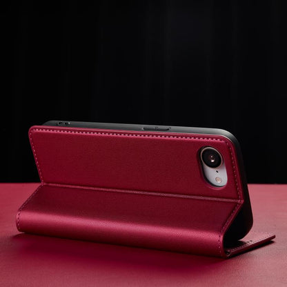 For iPhone 16e LC.IMEEKE L1 Series Frosted Fine Texture PU Phone Case(Red) - iPhone 16e Cases by LC.IMEEKE | Online Shopping UK | buy2fix