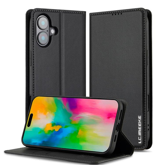For iPhone 17 LC.IMEEKE L1 Series Frosted Fine Texture PU Phone Case(Black) - iPhone 17 Cases by LC.IMEEKE | Online Shopping UK | buy2fix