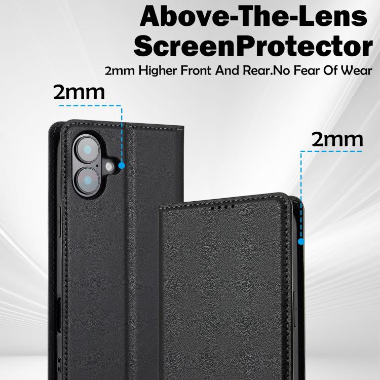 For iPhone 17 LC.IMEEKE L1 Series Frosted Fine Texture PU Phone Case(Black) - iPhone 17 Cases by LC.IMEEKE | Online Shopping UK | buy2fix