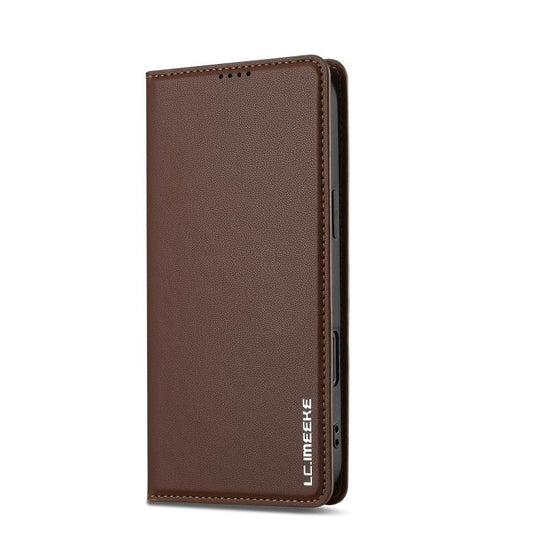 For iPhone 17 LC.IMEEKE L1 Series Frosted Fine Texture PU Phone Case(Brown) - iPhone 17 Cases by LC.IMEEKE | Online Shopping UK | buy2fix