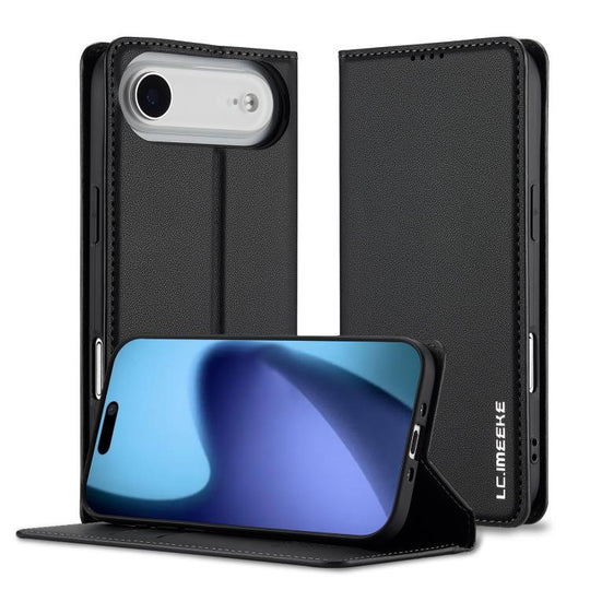For iPhone Air LC.IMEEKE L1 Series Frosted Fine Texture PU Phone Case(Black)
