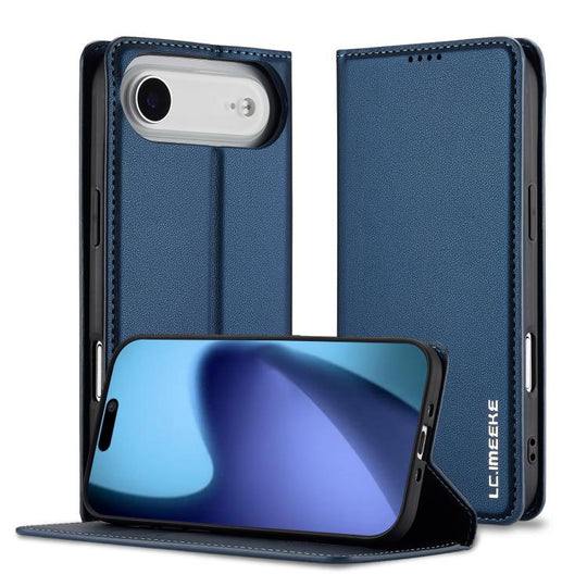 For iPhone Air LC.IMEEKE L1 Series Frosted Fine Texture PU Phone Case(Blue)