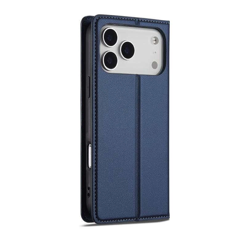 For iPhone 17 Pro LC.IMEEKE L1 Series Frosted Fine Texture PU Phone Case(Blue) - iPhone 17 Pro Cases by LC.IMEEKE | Online Shopping UK | buy2fix