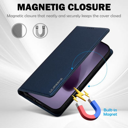 For iPhone 17 Pro LC.IMEEKE L1 Series Frosted Fine Texture PU Phone Case(Blue) - iPhone 17 Pro Cases by LC.IMEEKE | Online Shopping UK | buy2fix