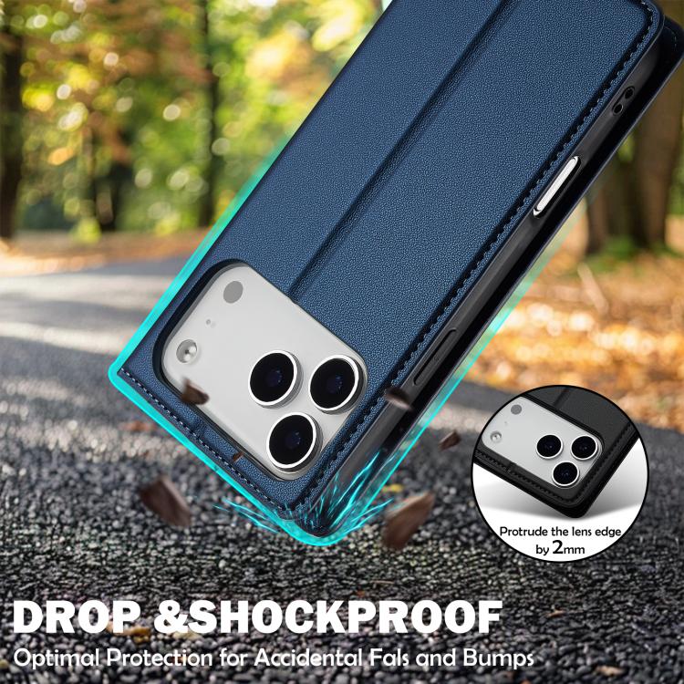 For iPhone 17 Pro LC.IMEEKE L1 Series Frosted Fine Texture PU Phone Case(Blue) - iPhone 17 Pro Cases by LC.IMEEKE | Online Shopping UK | buy2fix