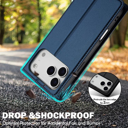 For iPhone 17 Pro LC.IMEEKE L1 Series Frosted Fine Texture PU Phone Case(Blue) - iPhone 17 Pro Cases by LC.IMEEKE | Online Shopping UK | buy2fix