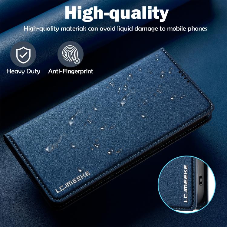 For iPhone 17 Pro LC.IMEEKE L1 Series Frosted Fine Texture PU Phone Case(Blue) - iPhone 17 Pro Cases by LC.IMEEKE | Online Shopping UK | buy2fix