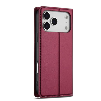 For iPhone 17 Pro LC.IMEEKE L1 Series Frosted Fine Texture PU Phone Case(Red) - iPhone 17 Pro Cases by LC.IMEEKE | Online Shopping UK | buy2fix