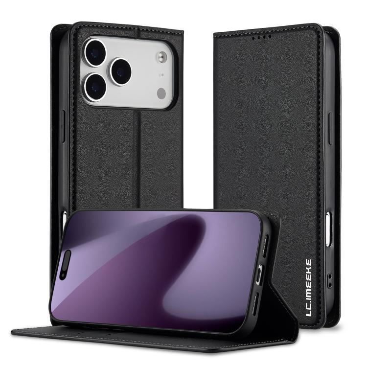 For iPhone 17 Pro Max LC.IMEEKE L1 Series Frosted Fine Texture PU Phone Case(Black) - iPhone 17 Pro Max Cases by LC.IMEEKE | Online Shopping UK | buy2fix