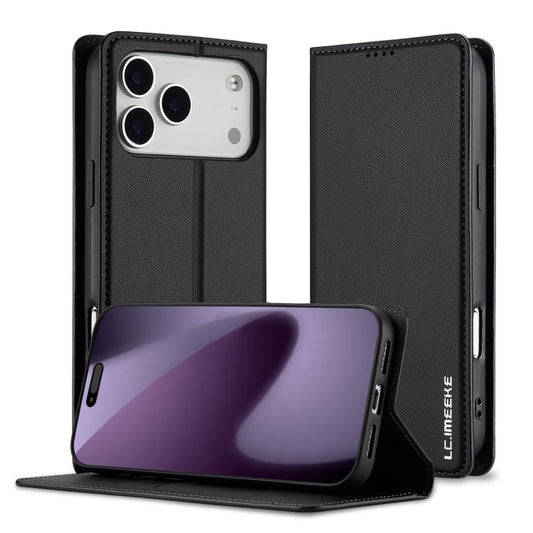 For iPhone 17 Pro Max LC.IMEEKE L1 Series Frosted Fine Texture PU Phone Case(Black) - iPhone 17 Pro Max Cases by LC.IMEEKE | Online Shopping UK | buy2fix