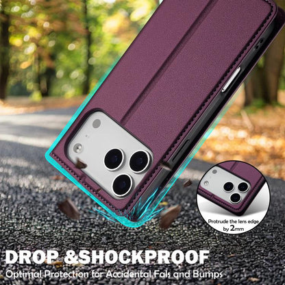 For iPhone 17 Pro Max LC.IMEEKE L1 Series Frosted Fine Texture PU Phone Case(Purple) - iPhone 17 Pro Max Cases by LC.IMEEKE | Online Shopping UK | buy2fix