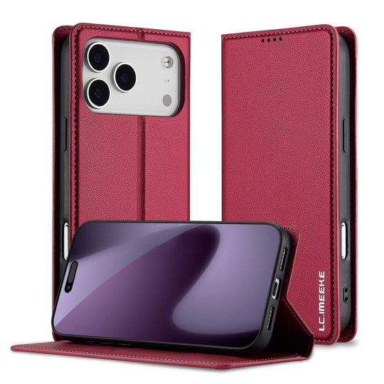 For iPhone 18 Pro Max / 17 Pro Max LC.IMEEKE L1 Series Frosted Fine Texture PU Phone Case(Red)