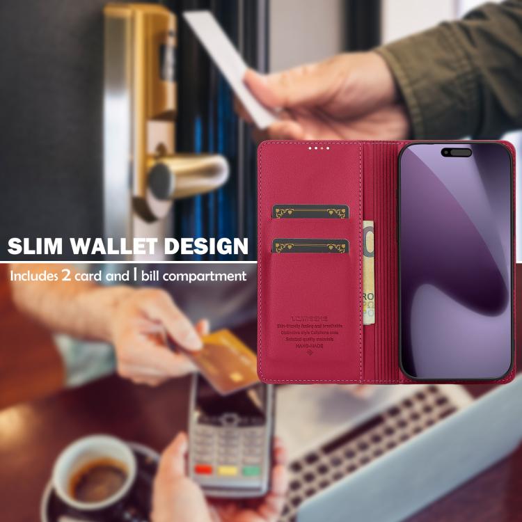 For iPhone 17 Pro Max LC.IMEEKE L1 Series Frosted Fine Texture PU Phone Case(Red) - iPhone 17 Pro Max Cases by LC.IMEEKE | Online Shopping UK | buy2fix