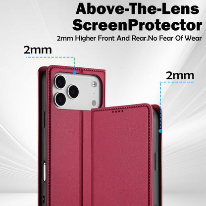 For iPhone 17 Pro Max LC.IMEEKE L1 Series Frosted Fine Texture PU Phone Case(Red) - iPhone 17 Pro Max Cases by LC.IMEEKE | Online Shopping UK | buy2fix